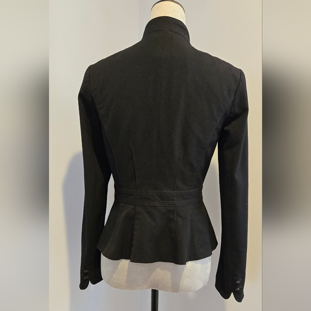 WHBM peplum short jacket ruffled collar twist on a classic sz 0 - Picture 7 of 13